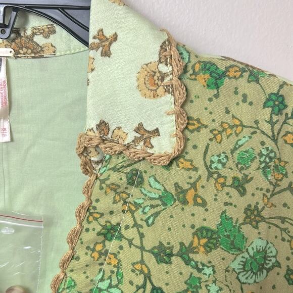 NEW Free People Hazy Baby printed boho swing mini dress tunic top in Sweet Mint - Picture 9 of 15